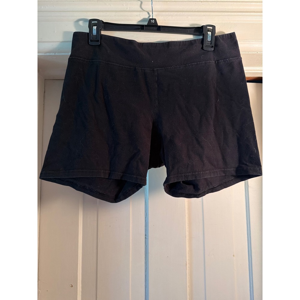Jockey Womens Black Cotton Spandex Stretch Athletic Lounge Bike Shorts XL